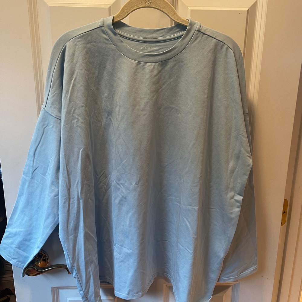 Eileen Fisher women’s  Sky Blue Long Sleeve Tee